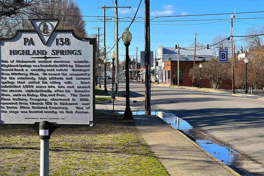 Center of the Highland Springs Historic District, in Highland Springs, Virginia